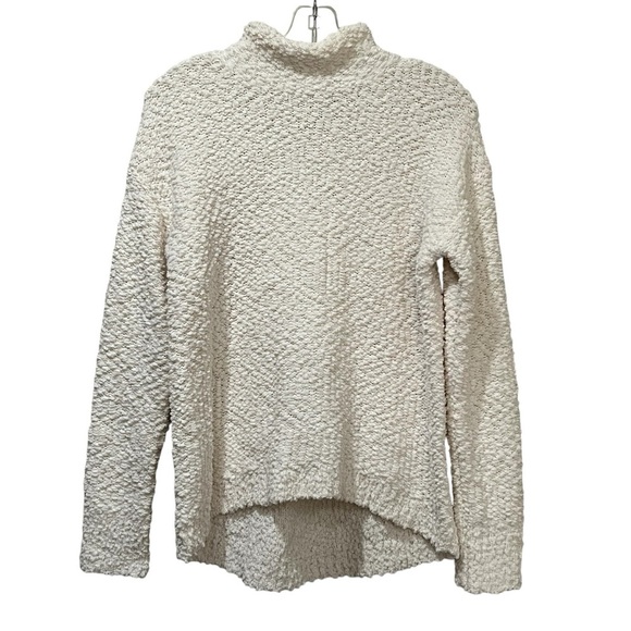 Stitches + Stripes Small White Mock Neck Long Sleeve Popcorn Sweater R3 - Picture 1 of 4